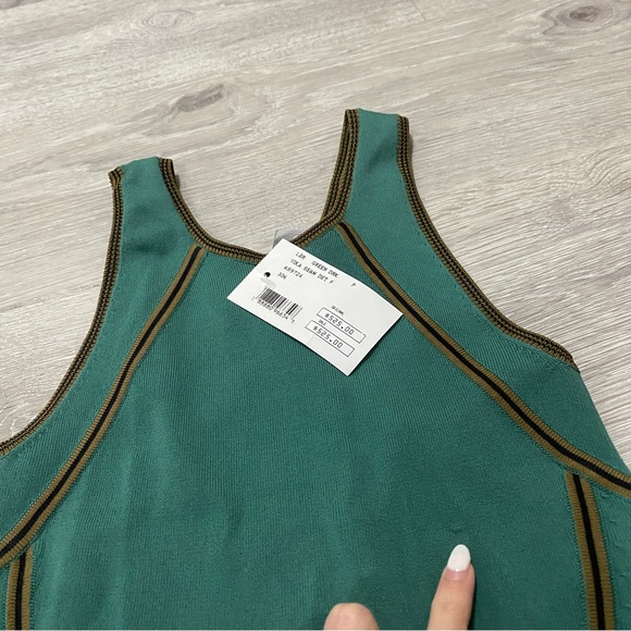 alc vika micro knit dress piped green new with tags - Picture 3 of 8